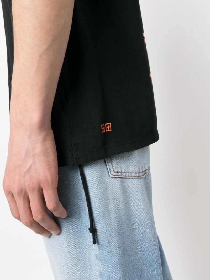 Black Cotton Fake Kash Ss T-shirt