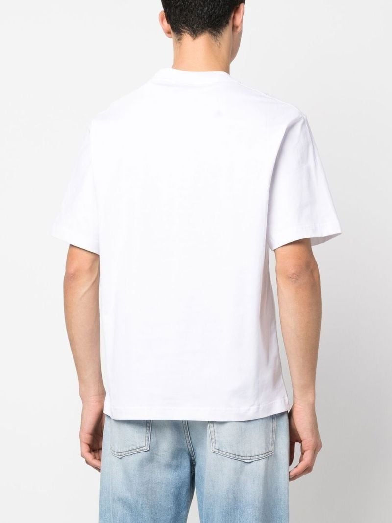 White Soliel Graphic Print Cotton T-shirt