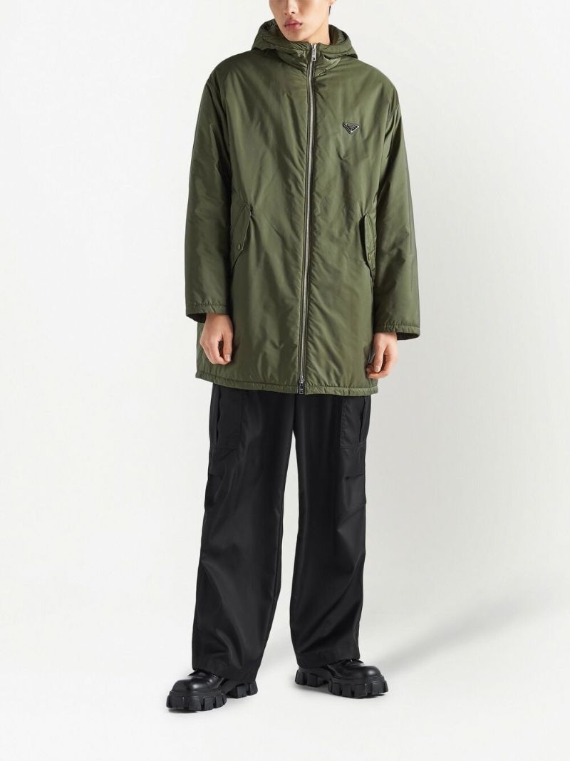 Green Logo-patch Hooded Jacket