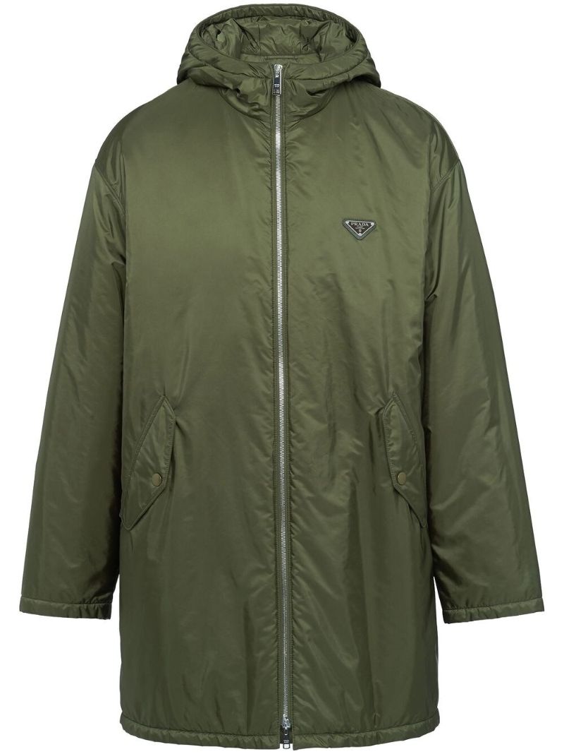 Green Logo-patch Hooded Jacket