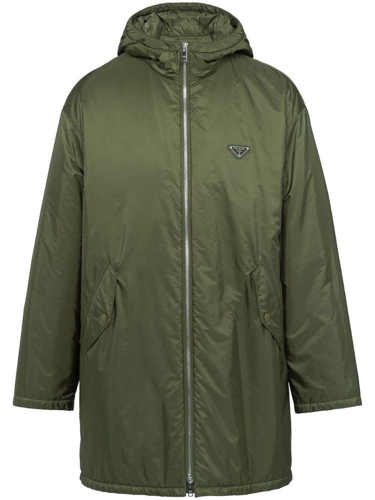 Green Logo-patch Hooded Jacket
