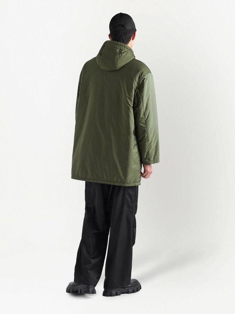 Green Logo-patch Hooded Jacket