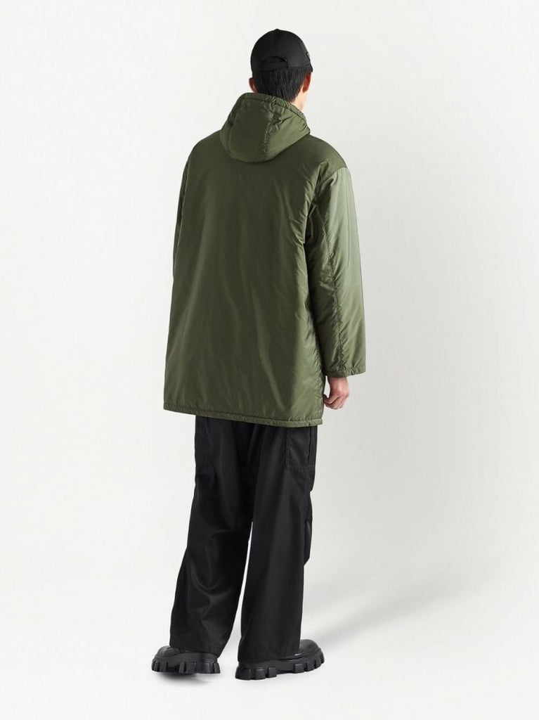 Green Logo-patch Hooded Jacket