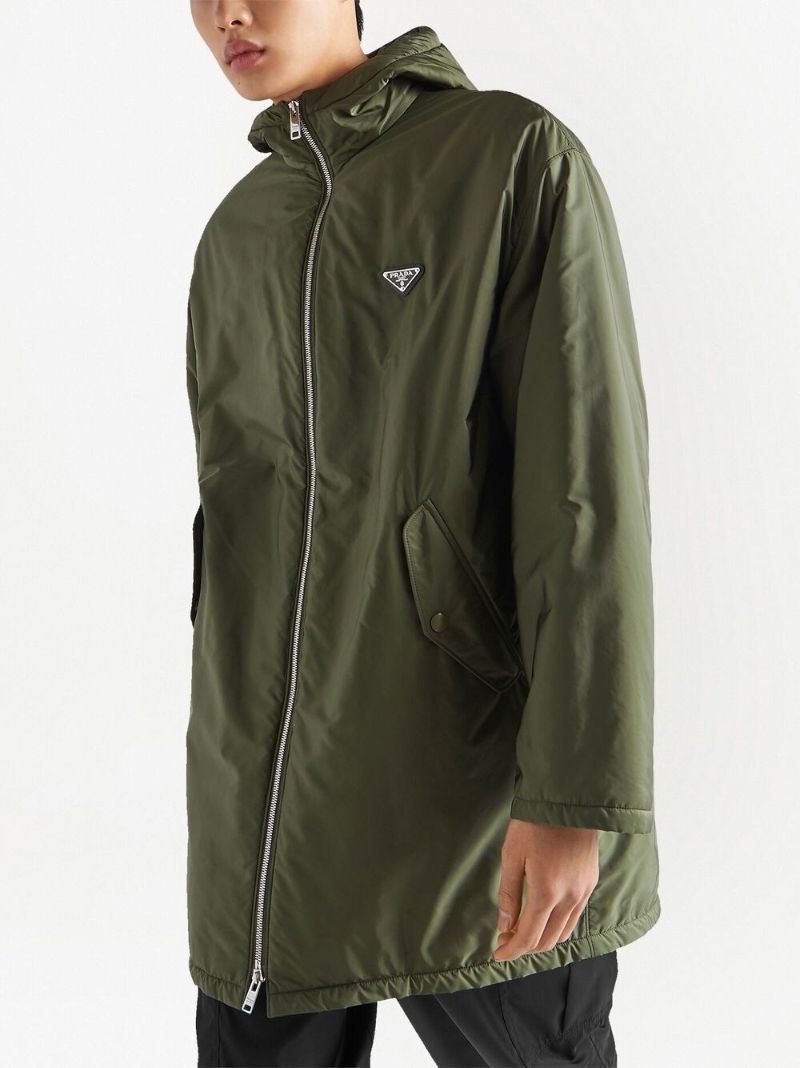Green Logo-patch Hooded Jacket