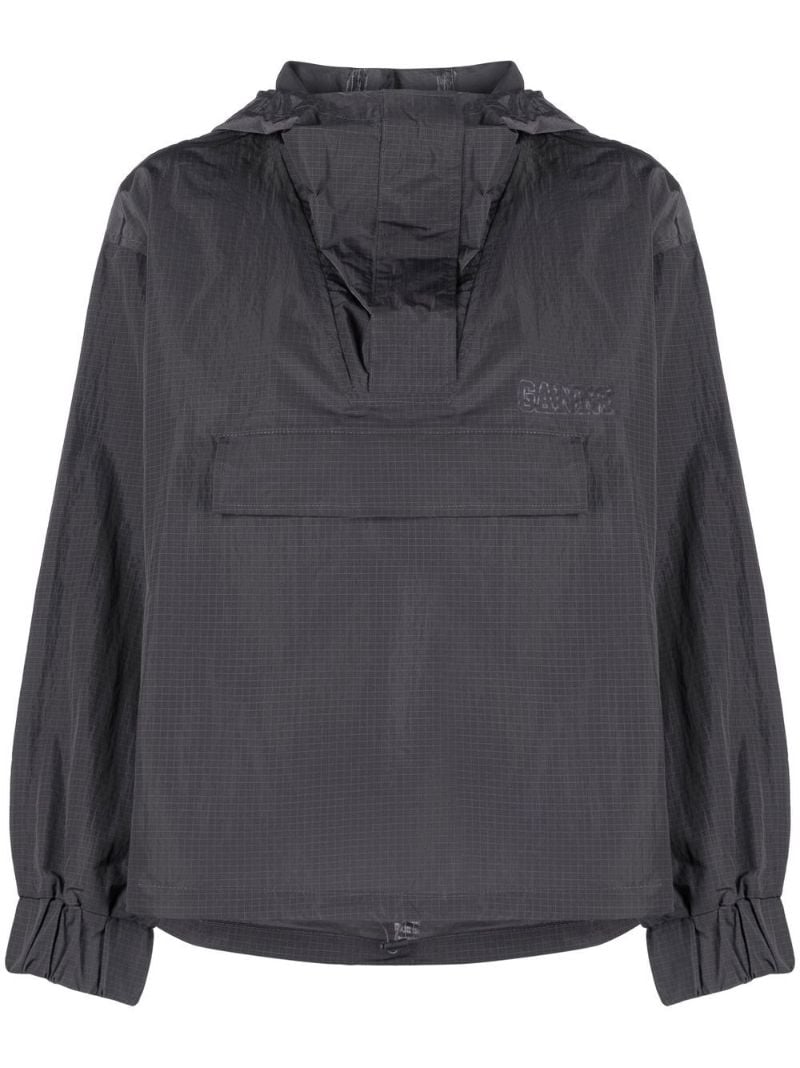 Grey Hooded Lightweight Jacket