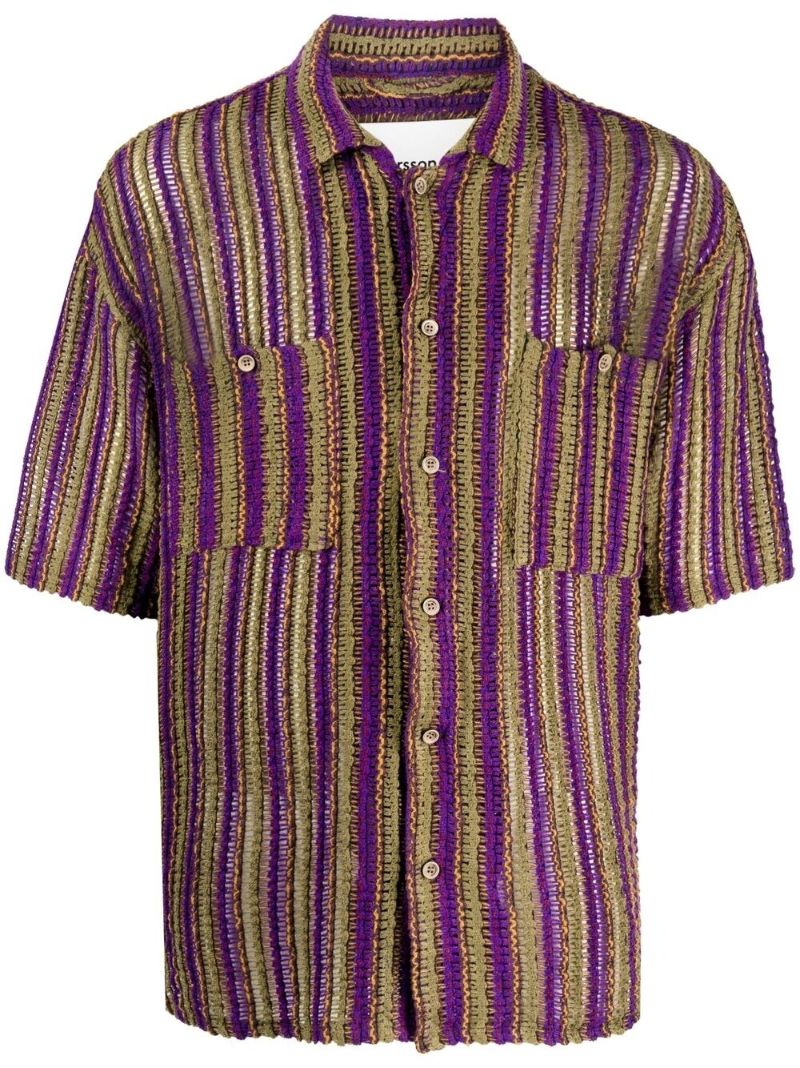 Purple Striped Knit Shirt