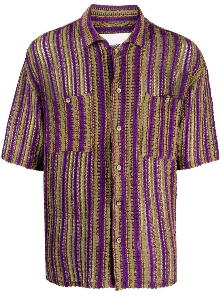 Purple Striped Knit Shirt
