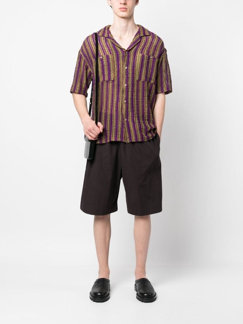 Purple Striped Knit Shirt
