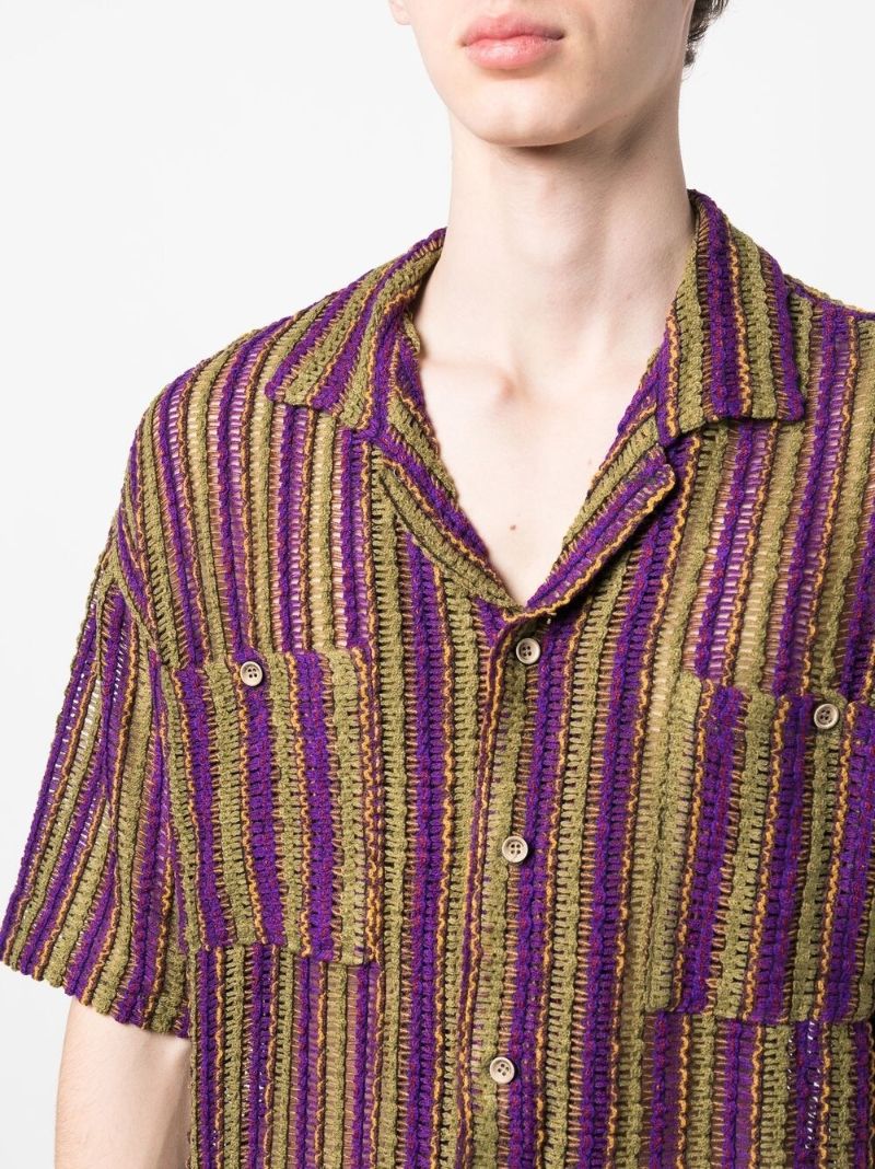 Purple Striped Knit Shirt