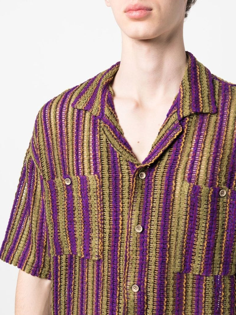 Purple Striped Knit Shirt