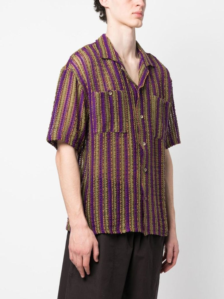 Purple Striped Knit Shirt