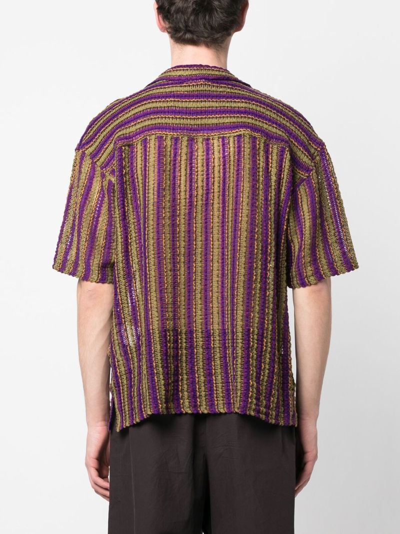 Purple Striped Knit Shirt