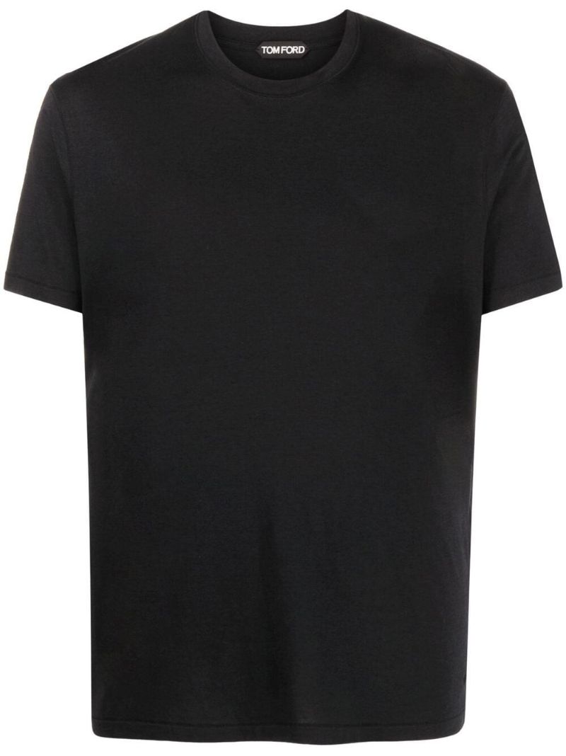 Black Round Neck Short-sleeved T-shirt
