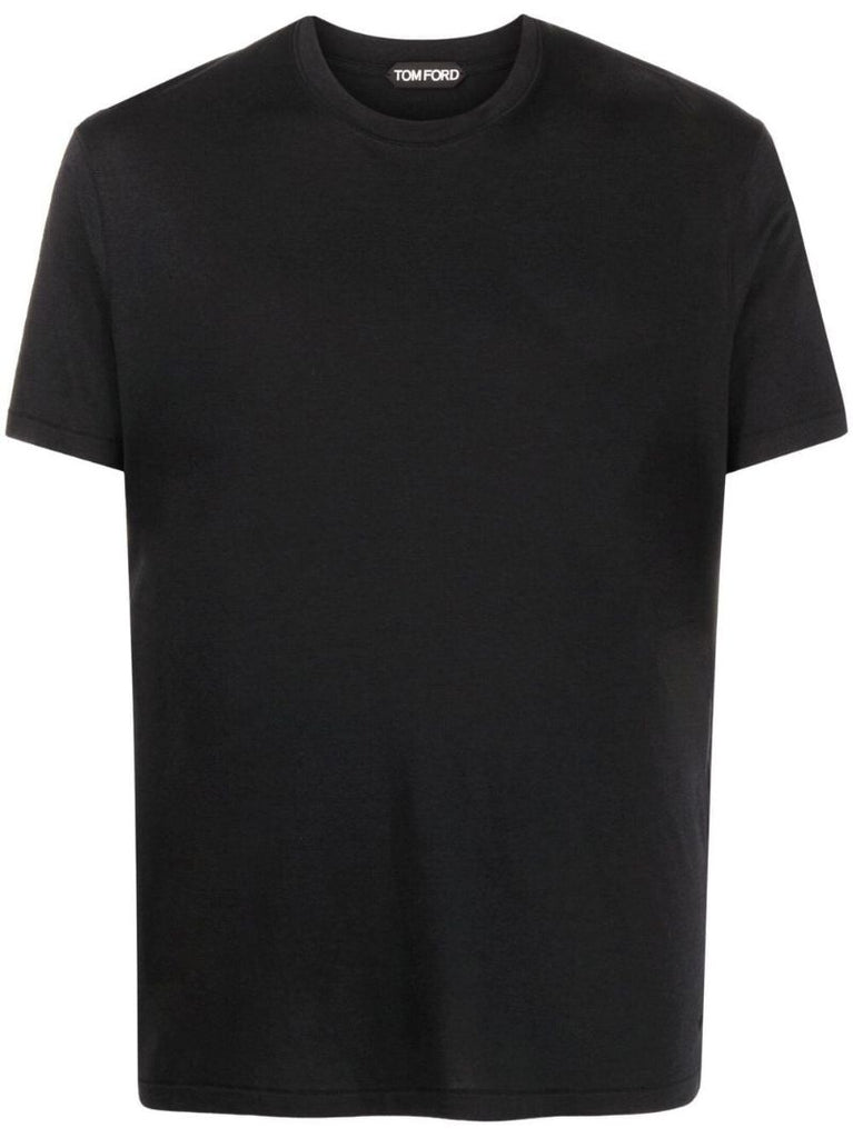 Black Round Neck Short-sleeved T-shirt