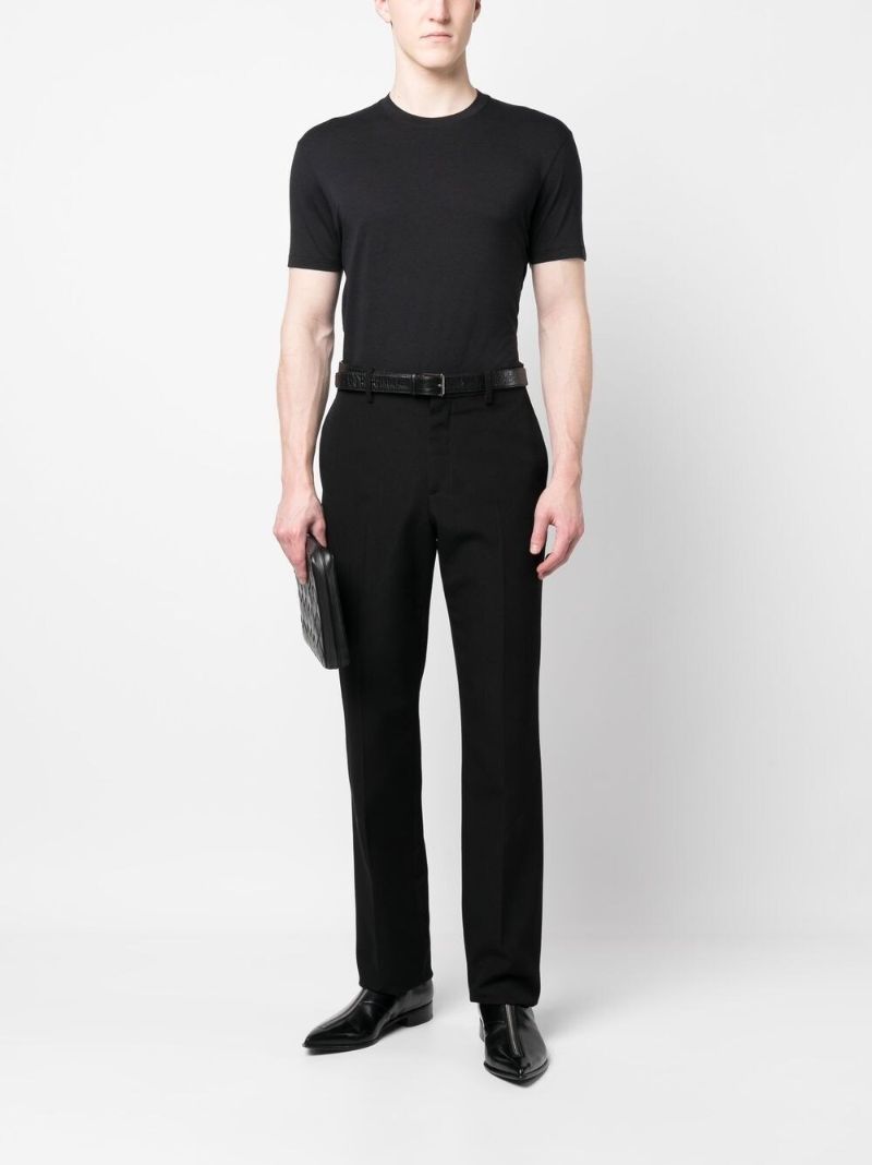 Black Round Neck Short-sleeved T-shirt