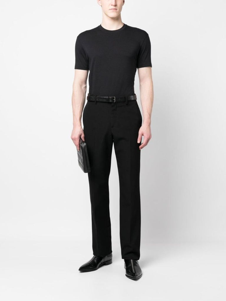 Black Round Neck Short-sleeved T-shirt