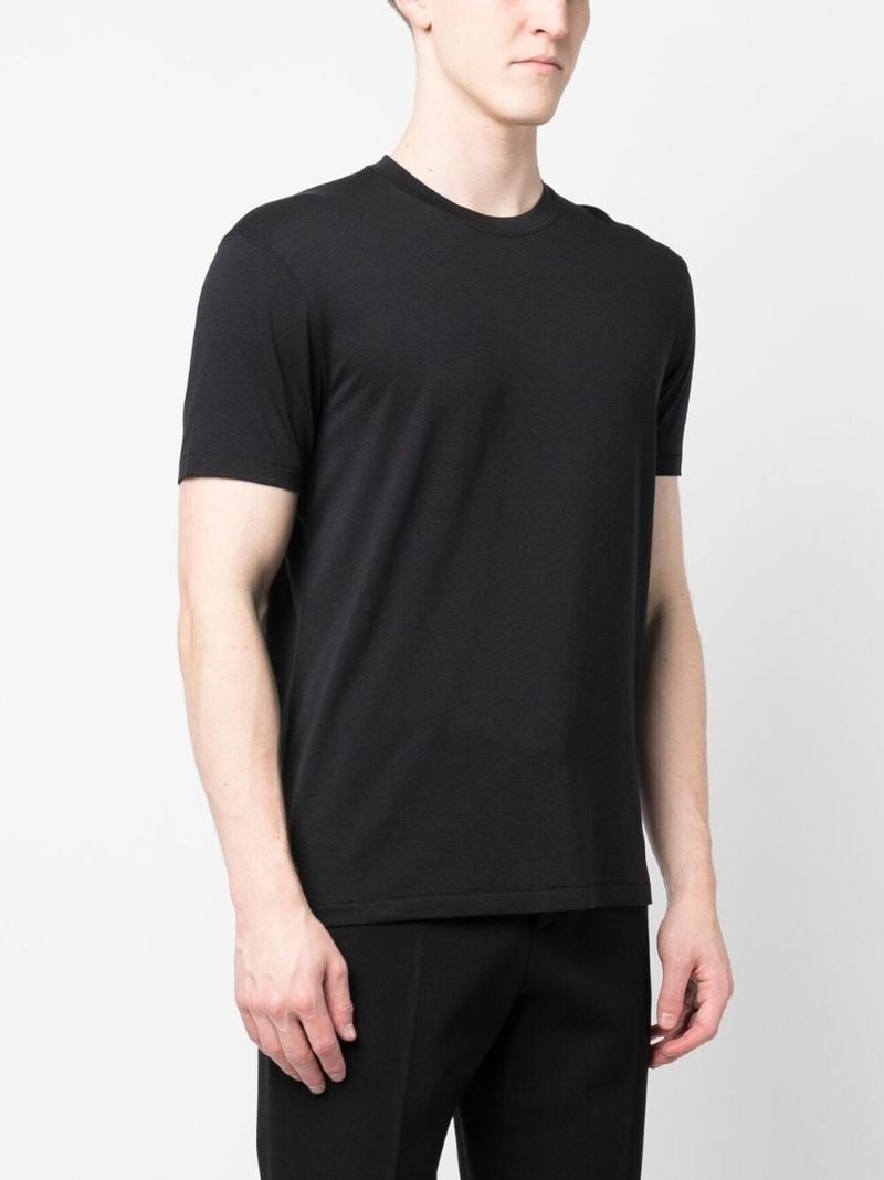 Black Round Neck Short-sleeved T-shirt