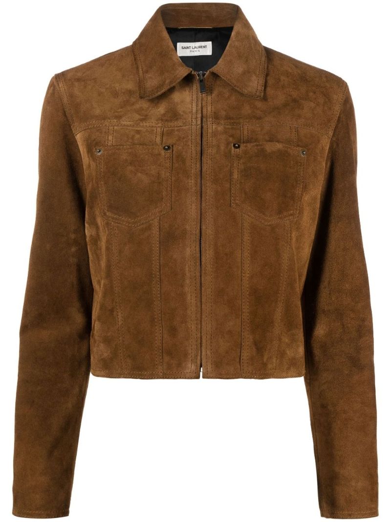 Brown Suede Cropped Jacket