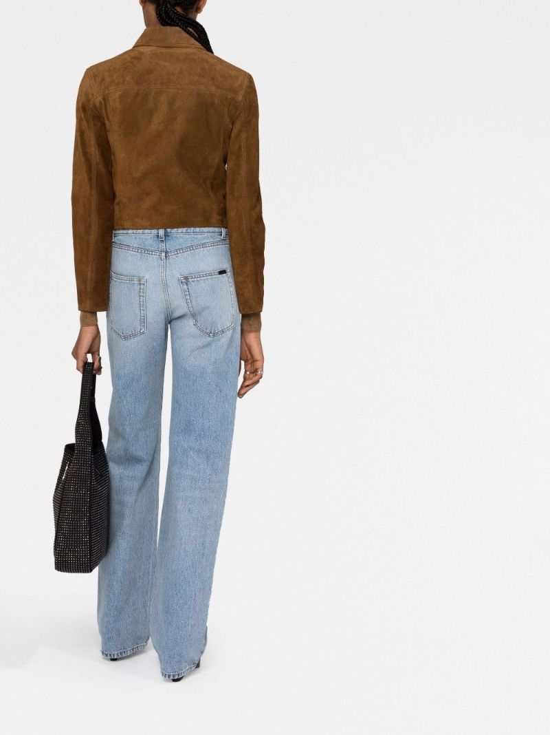 Brown Suede Cropped Jacket