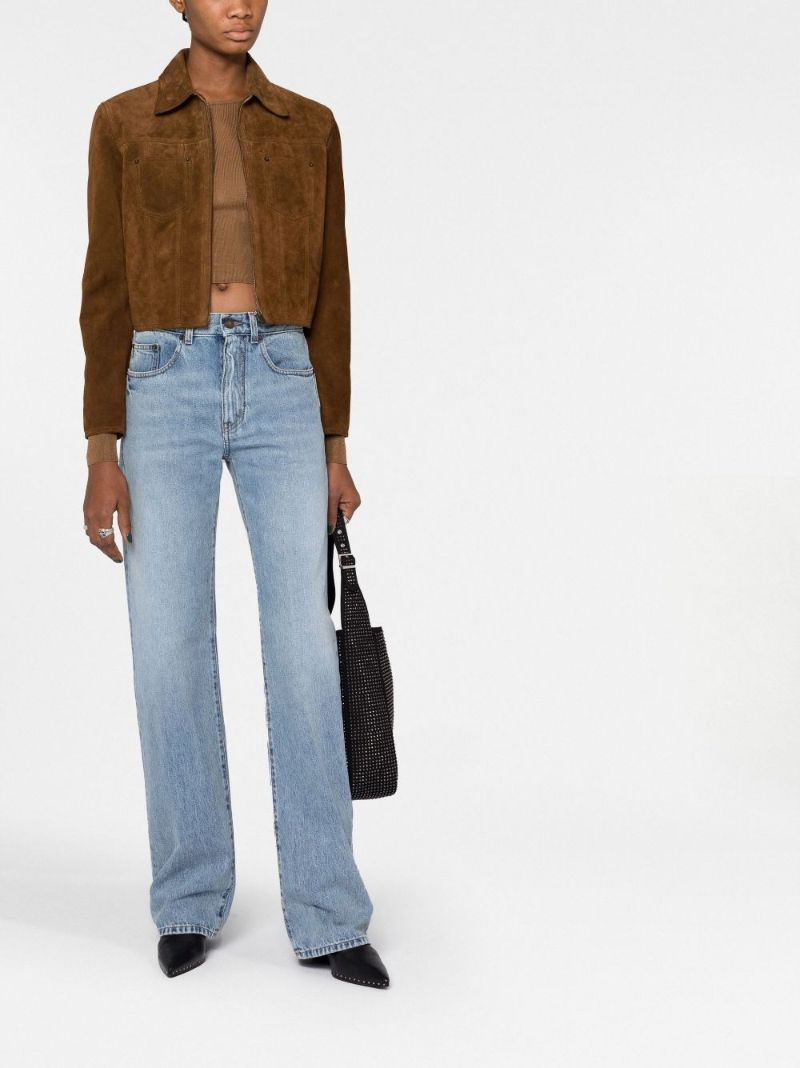 Brown Suede Cropped Jacket
