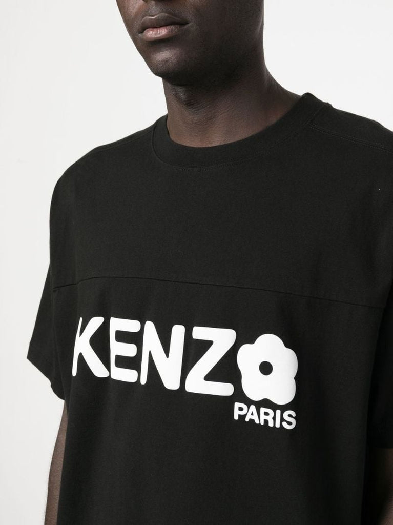Black Boke Flower Logo Print T-shirt