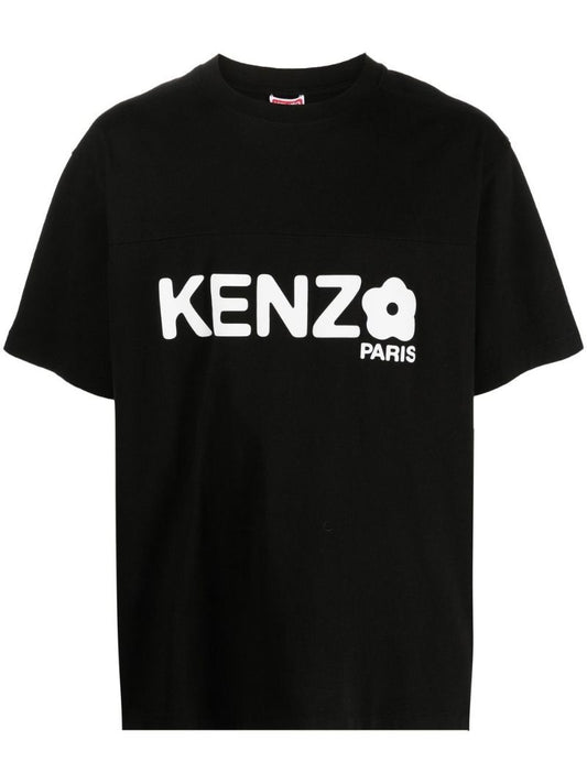 Black Boke Flower Logo Print T-shirt