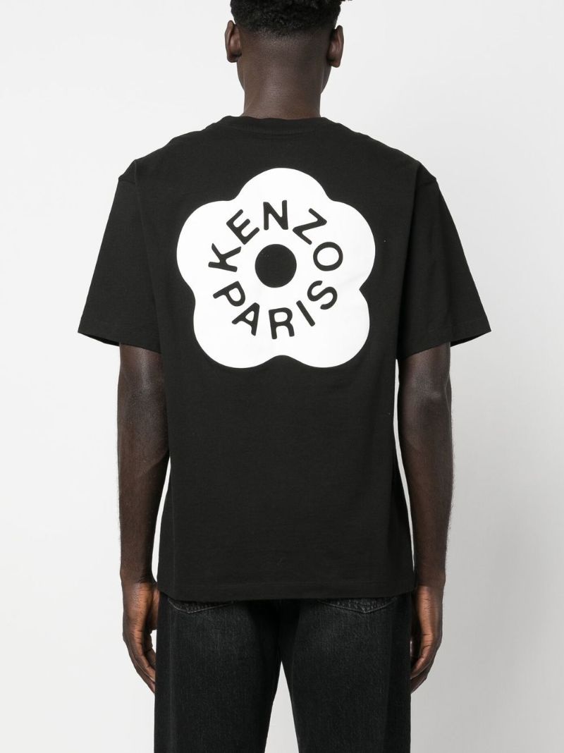 Black Boke Flower Logo Print T-shirt
