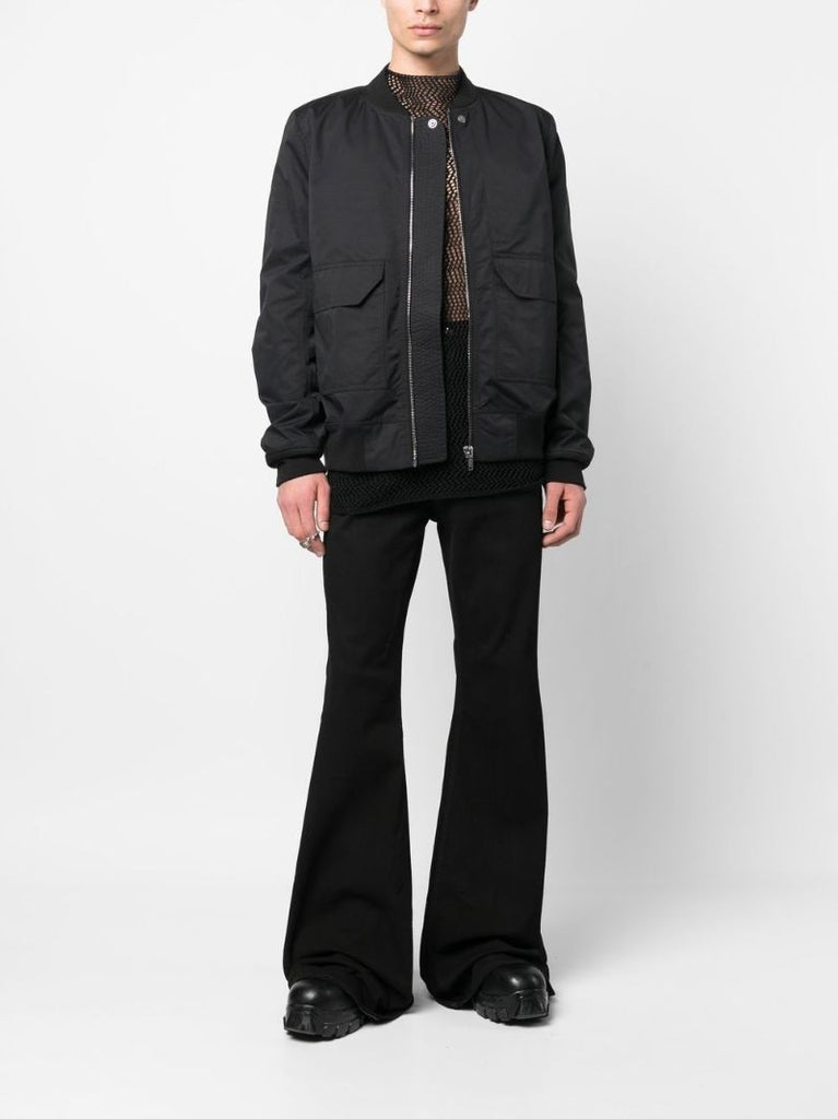 Black Cargo Pocket Bomber Jacket
