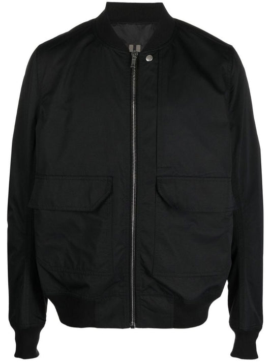 Black Cargo Pocket Bomber Jacket