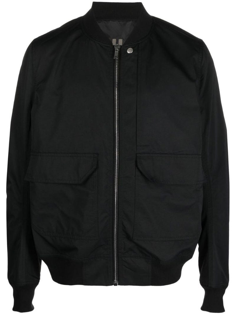 Black Cargo Pocket Bomber Jacket