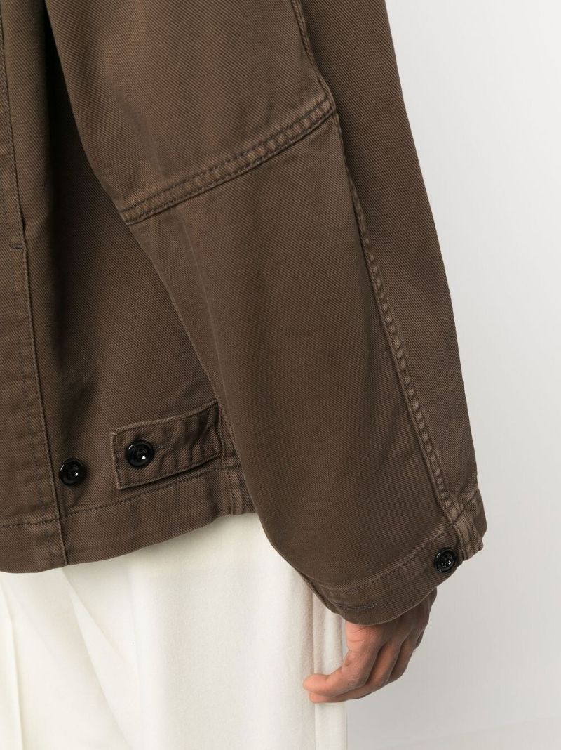 Brown Cotton Shirt Jacket