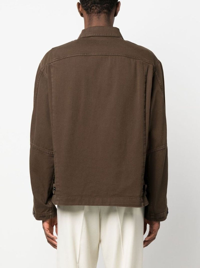 Brown Cotton Shirt Jacket