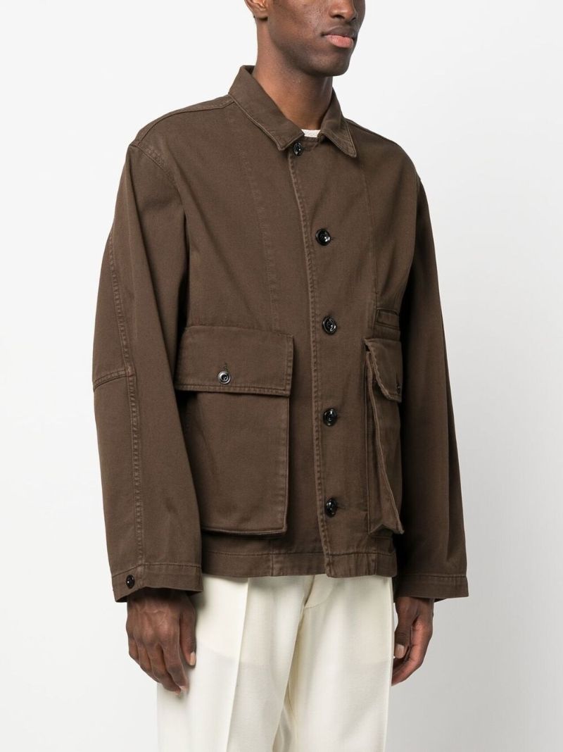 Brown Cotton Shirt Jacket