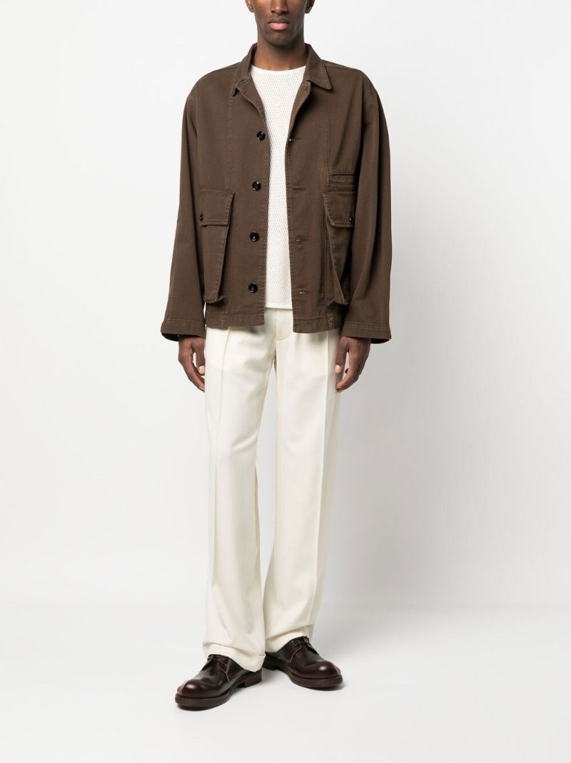 Brown Cotton Shirt Jacket