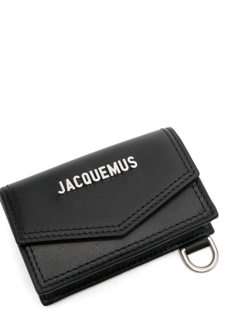 Black Le Porte Azur Leather Neck Pouch Bag