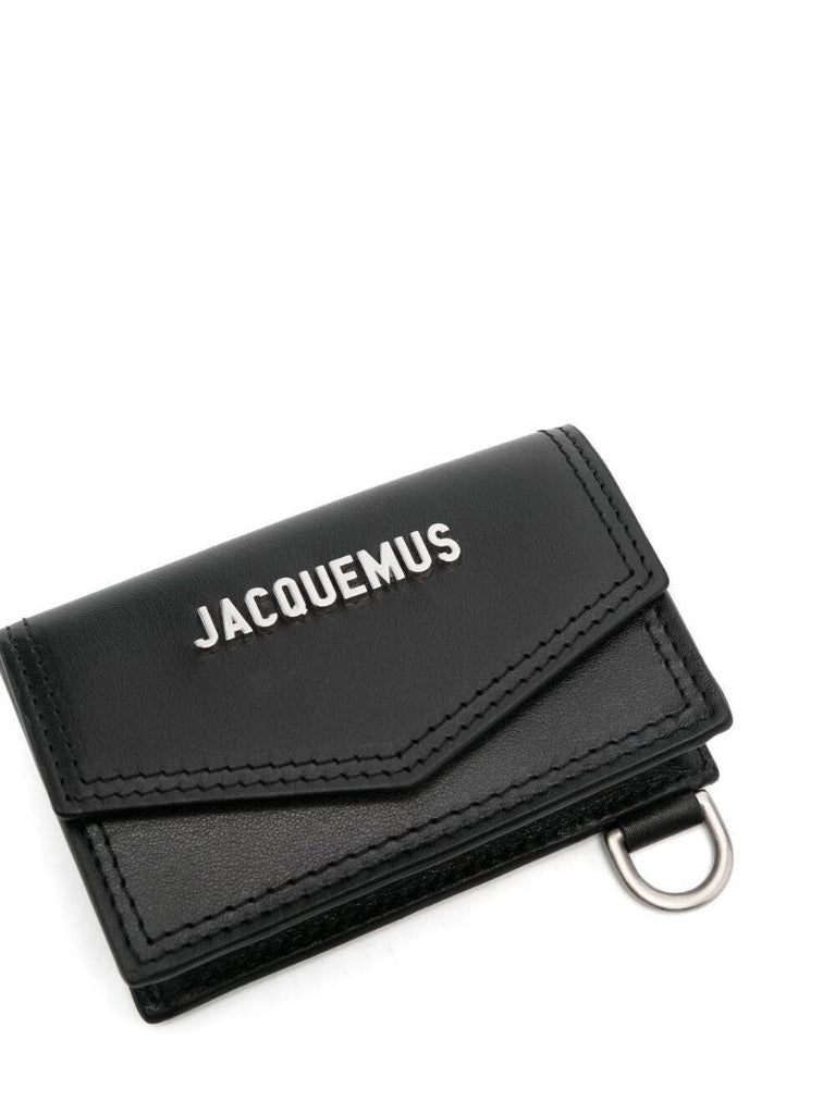 Black Le Porte Azur Leather Neck Pouch Bag