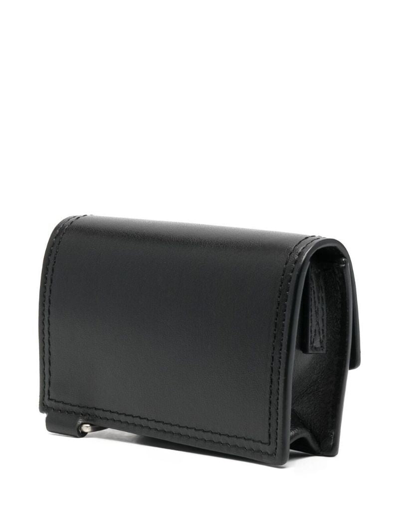 Black Le Porte Azur Leather Neck Pouch Bag