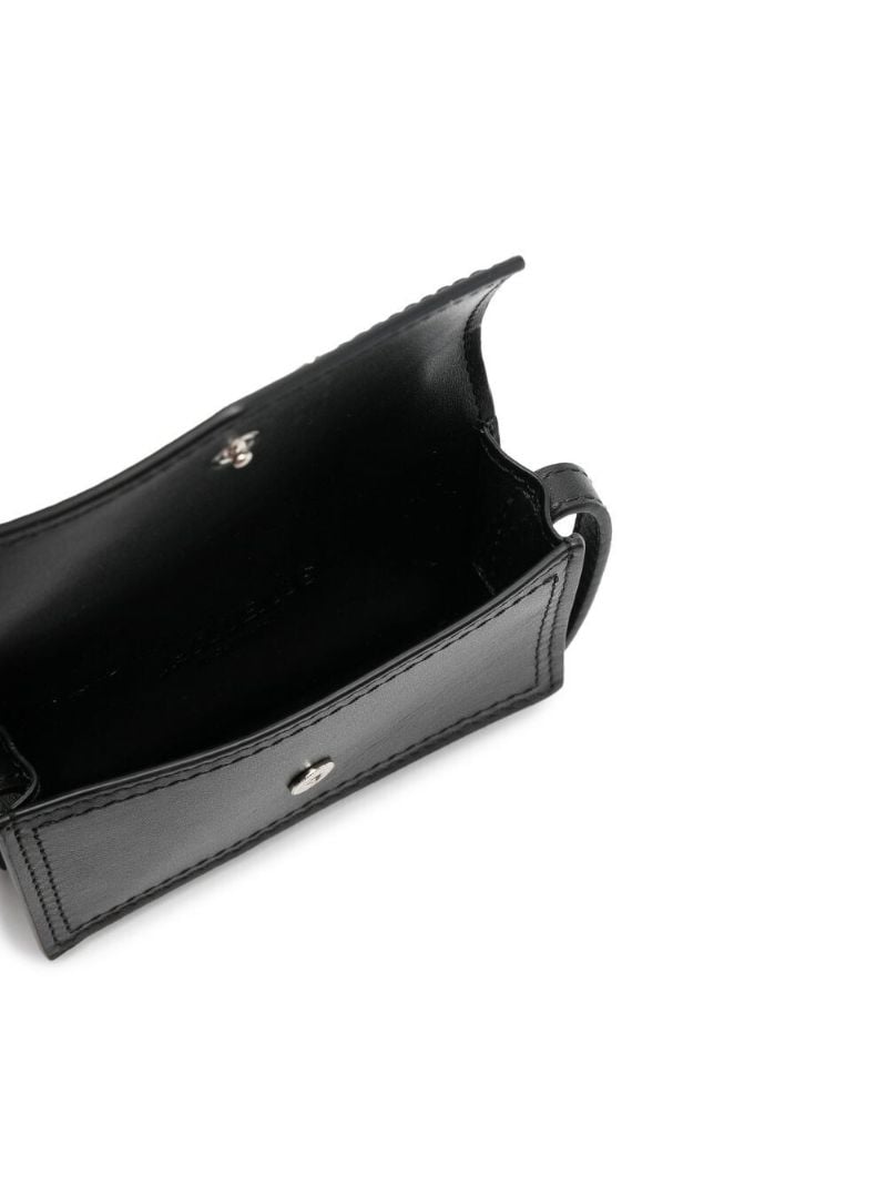 Black Le Porte Azur Leather Neck Pouch Bag