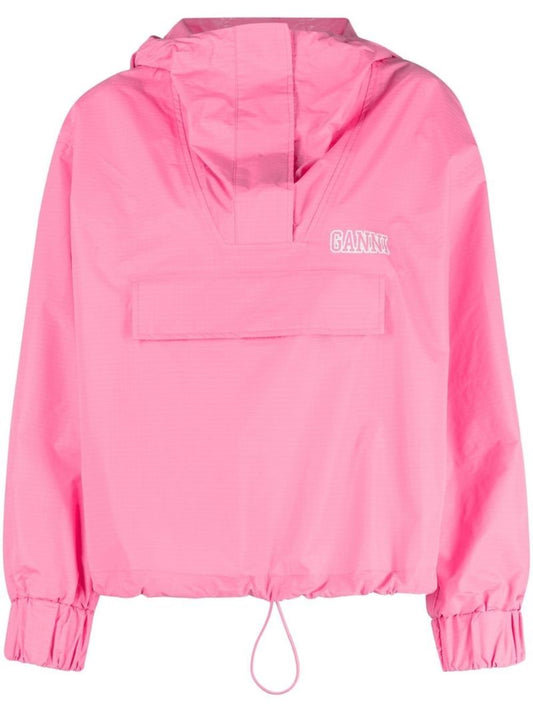 Pink Hooded Lightweight Jacket