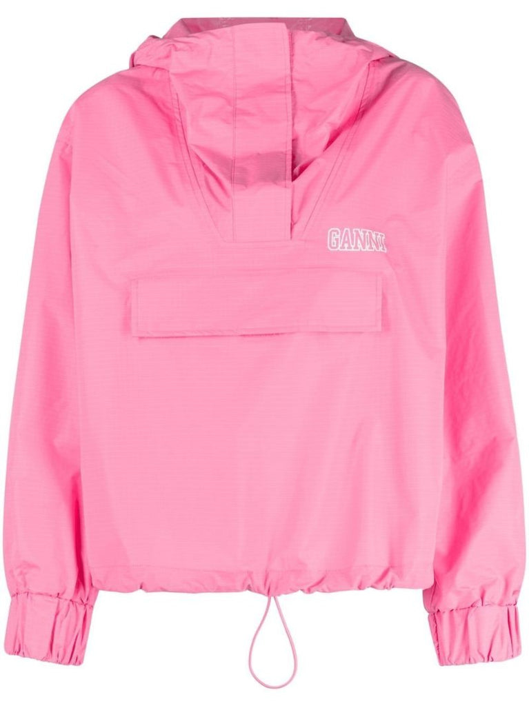 Pink Hooded Lightweight Jacket