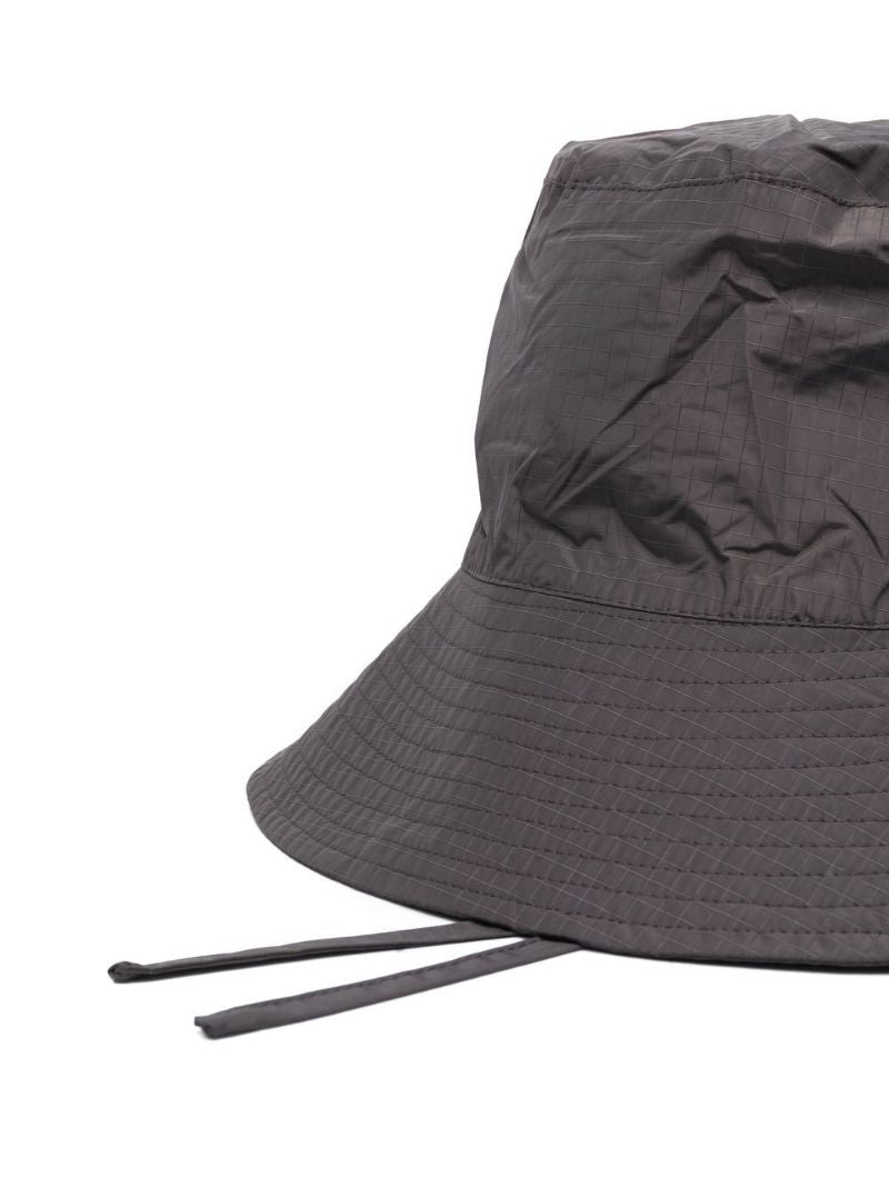 Grey Logo Print Bucket Hat