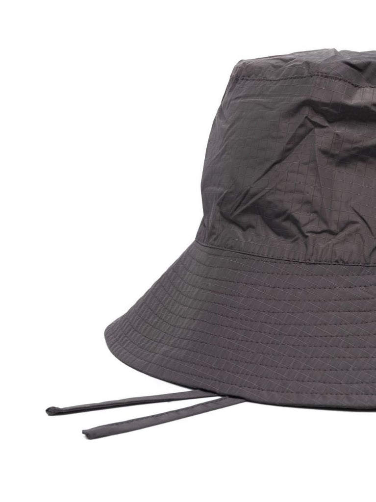 Grey Logo Print Bucket Hat