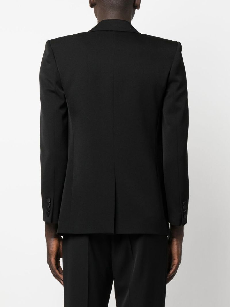 Black Single-breasted Tuxedo Blazer
