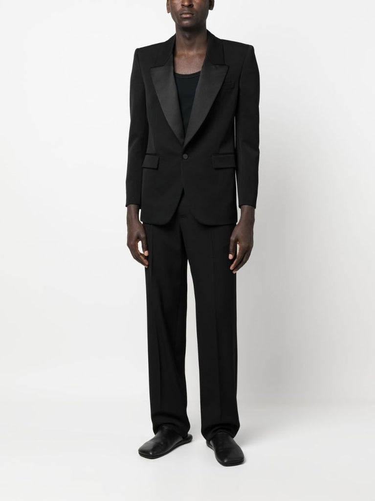 Black Single-breasted Tuxedo Blazer