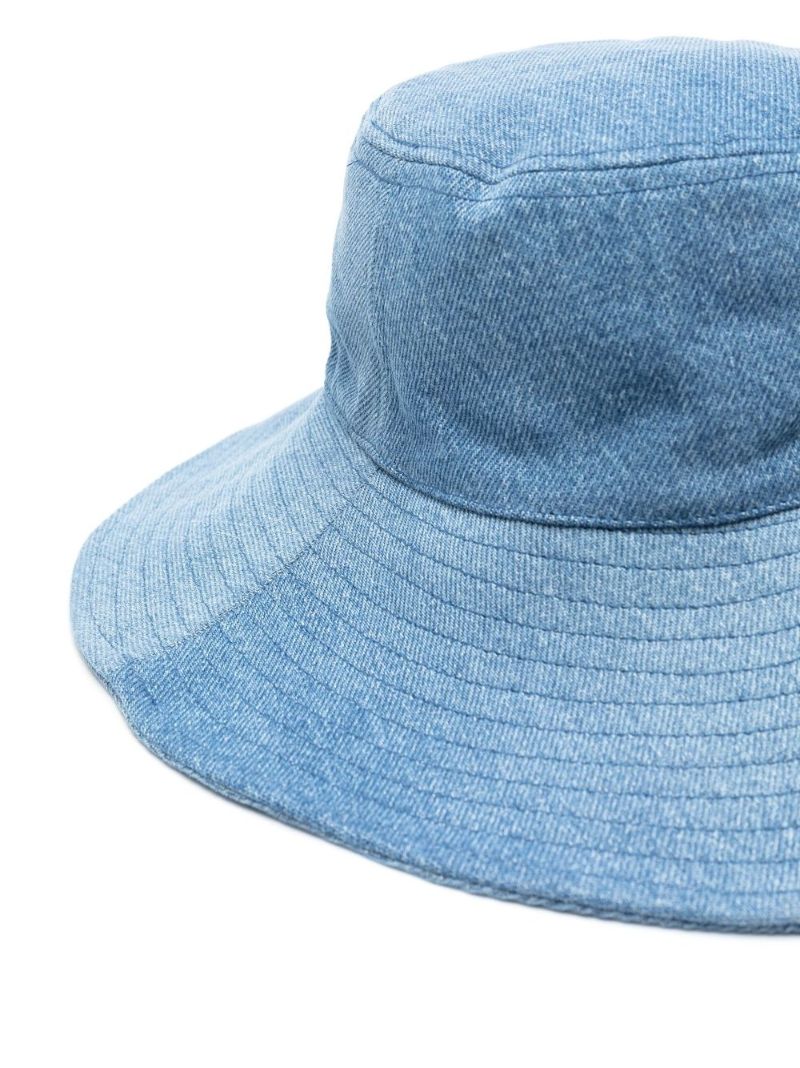 Blue Delya Logo Embroidered Denim Bucket Hat