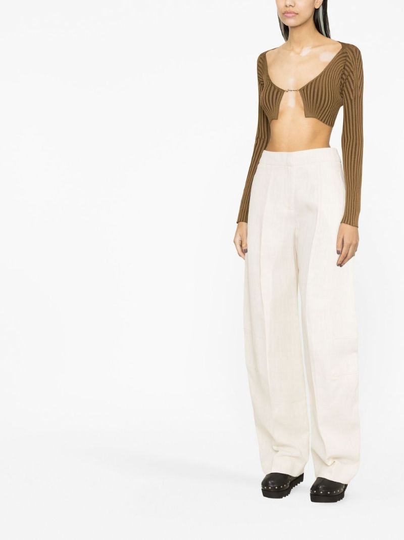 White Pressed Crease Trousers