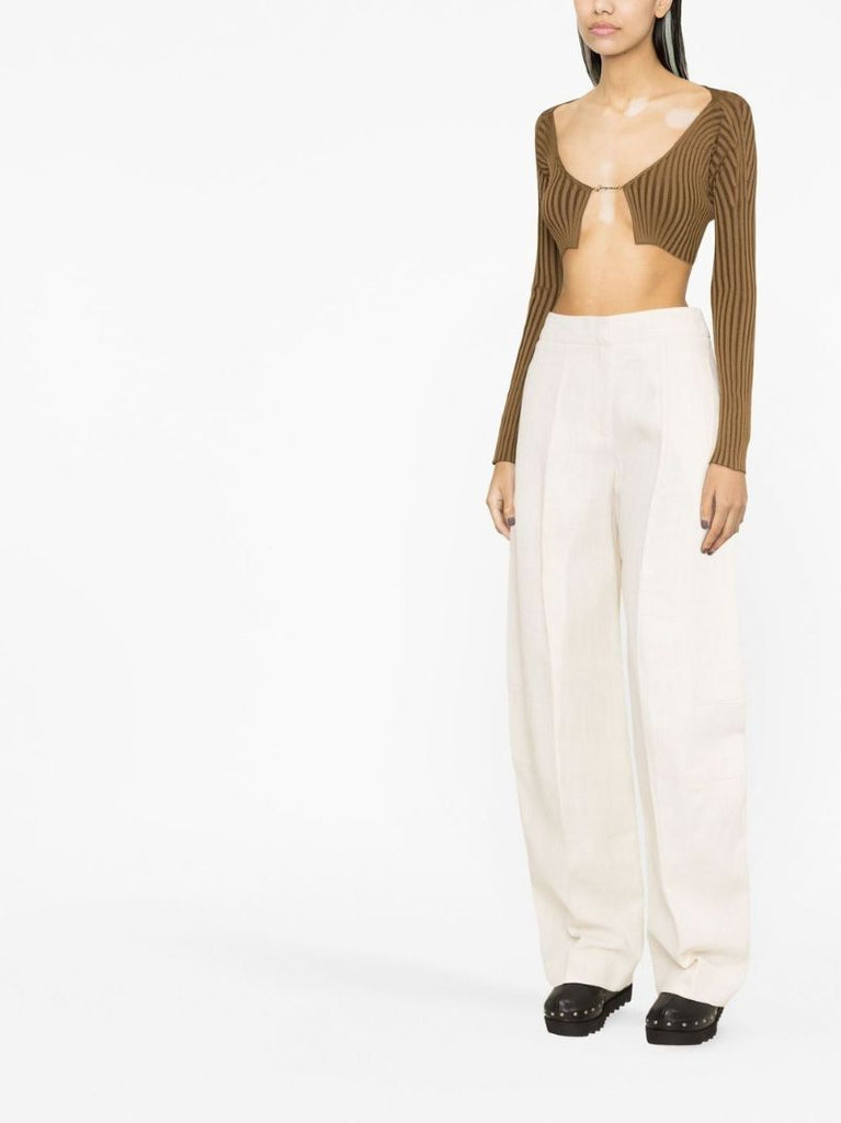 White Pressed Crease Trousers