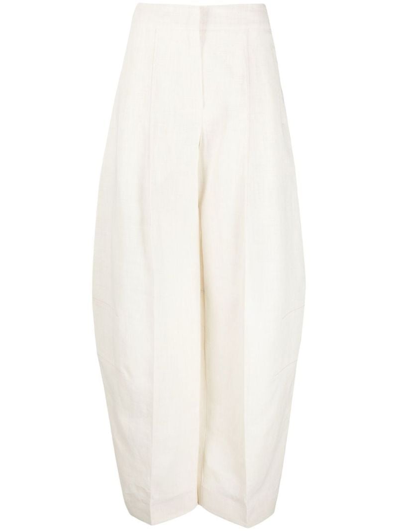 White Pressed Crease Trousers