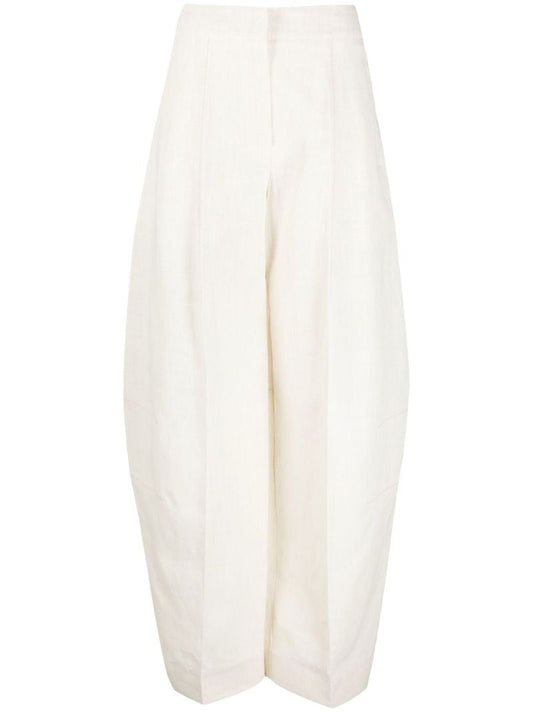 White Pressed Crease Trousers