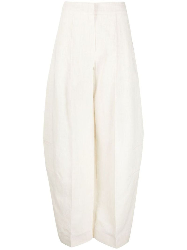 White Pressed Crease Trousers